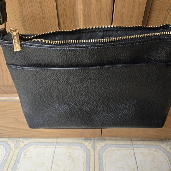 Anne Klein Black Textured Shoulder Bag with Gold Hardware - Picture 4 of 4